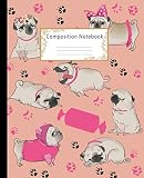 Composition Notebook Wide Ruled Lined Paper Notebook Journal Cute Pug Workbook For Girls Kids Teens Students For Back To School And Home College Writing Notes
