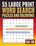 55 Large Print Word Search Puzzles And Solutions Activity Book For Adults And Kids Word Game Easy Quiz Books For Beginners Find Words For Adults Seniors