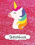 Sketchbook Cute Unicorn Pink Glitter Cover 85 X 11 Large Blank Sketchbook For Girls 100 Pages Perfect For Sketching Doodling Drawing Or Coloring Cute Kids Drawing Books