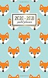 20202021 Pocket Planner 2 Year Pocket Monthly Organizer Calendar Cute Twoyear 24 Months Agenda With Phone Book Password Log And Notebook Pretty Red Fox Pattern
