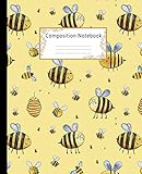 Composition Notebook Wide Ruled Lined Paper Notebook Journal Pretty Watercolor Bee Workbook For Girls Kids Teens Students For Back To School And Home College Writing Notes