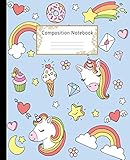 Composition Notebook Wide Ruled Lined Paper Notebook Journal Pretty Magic Unicorn Workbook For Girls Kids Teens Students For Back To School And Home College Writing Notes