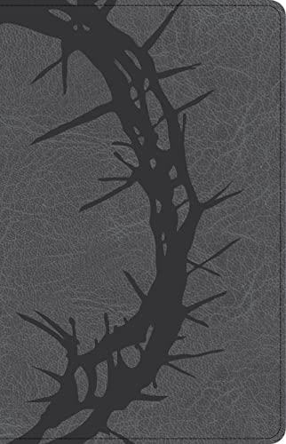 CSB Large Print Personal Size Reference Bible, Charcoal LeatherTouch Crown of Thorns, Red Letter, Presentation Page, Cross-References, Full-Color Maps, Easy-to-Read Bible Serif Type