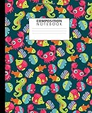 Composition Notebook Funky Underwater Sea Life Blank Wide Ruled Notebook For College School Pretty Blank Wide Lined Journal For Students Kids Teens For Writing Notes