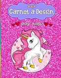 Carnet Dessin Pour Filles Carnet Avec Motif Petite Licorne Sur Fond Rose 110 Pages Blanches Grand Format Pour Dessiner