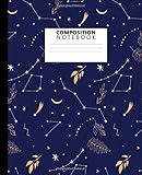 Composition Notebook Pretty Wide Ruled Blank Notebook For College School Adorable Blank Wide Lined Journal For Students Kids Teens For Writing Notes Fantasy Night Constellations Print