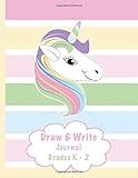 Draw Write Journal Grades K2 Cute Learn To Write And Draw Journal Ideal For Grades K2 Top Half Page With Drawing Space Bottom Half With Lines Notebooks For Kids Draw And Write Journals