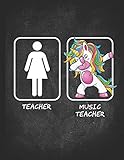 Teacher Dabbing Unicorn Music Teachers Appreciation Notebook Inspirational Gift 2020 Planner Calendar Daily Weekly Monthly Organizer 85x11 Year End Thank You Chalkboard Retirement Journal