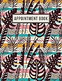 Appointment Book 15 Minute Increments Appointment Planner Daily Hourly Schedule Bonus Client Information Pages Tropical Modern Leaves