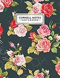 Cornell Notes Notebook Cute Floral Cornell Note Paper Notebook Nifty Red Roses Large College Ruled Medium Lined Journal Note Taking System For School And University