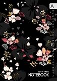 Notebook With Tabs A5 Linedjournal Organizer Medium With Alphabetical Tabs Printed Cute Flying Flower Design Black