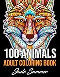 100 Animals An Adult Coloring Book With Lions Elephants Owls Horses Dogs Cats And Many More