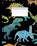 Composition Notebook Cute Trendy Dinosaur Wide Ruled Paper Notebook Journal Pretty Wide Blank Lined Workbook For Teens Kids Students Girls For Home School College For Writing Notes 