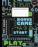Composition Notebook Adorable Pixel Game Wide Ruled Paper Notebook Journal Cute Arcade Wide Blank Lined Workbook For Teens Kids Students Girls For Home School College For Writing Notes