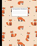 Composition Notebook Nifty Cartoon Fox Wide Ruled Paper Notebook Journal Cute Orange Wide Blank Lined Workbook For Teens Kids Students Girls For Home School College For Writing Notes