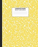 Composition Notebook Wide Ruled Paper Notebook Journal Pretty Wide Blank Lined Workbook For Teens Kids Students Girls For Home School College For Writing Notes Cute Bright Yellow Print