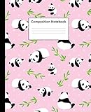 Composition Notebook Pretty Wide Ruled Paper Notebook Journal Cute Baby Pink Bamboo Panda Wide Blank Lined Workbook For Teens Kids Students Girls For Home School College For Writing Notes