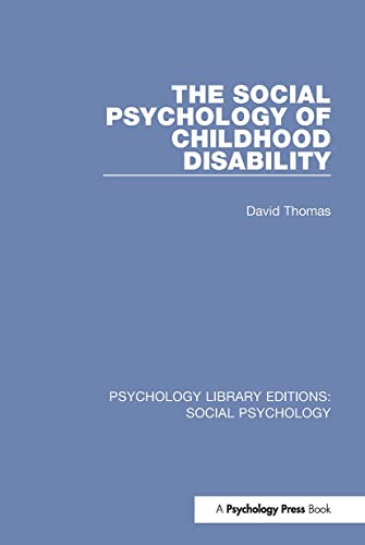 Cover of Social Psychology of Childhood Disability