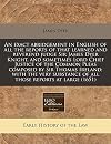 An exact abridgement in English of all the reports of that learned and reverend judge Sir James Dyer Knight, and sometimes Lord Chief Justice of the ... of all those reports at large (1651)