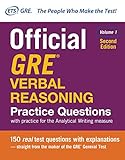 Official Gre Verbal Reasoning Practice Questions Second Edition Volume 1