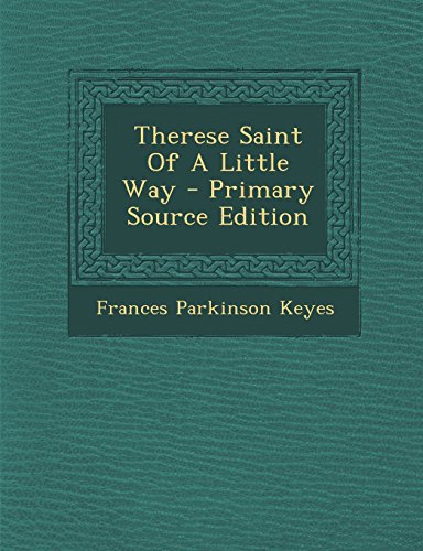 Therese Saint Of A Little Way book cover