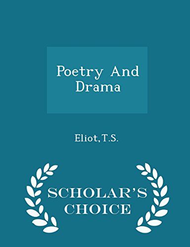 Poetry and Drama book cover