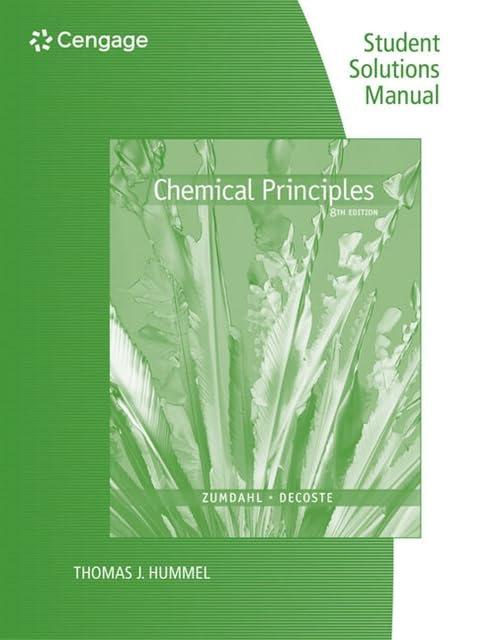 Student Solutions Manual for Zumdahl/DeCoste's Chemical Principles, 8th cover