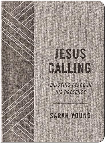 Jesus Calling, Textured Gray Leathersoft, with Full Scriptures: Enjoying Peace in His Presence (A 365-Day Devotional)