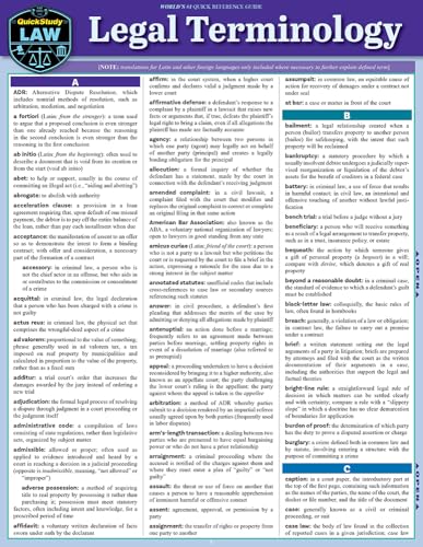 Legal Terminology QuickStudy Laminated Reference Guide (QuickStudy Law)