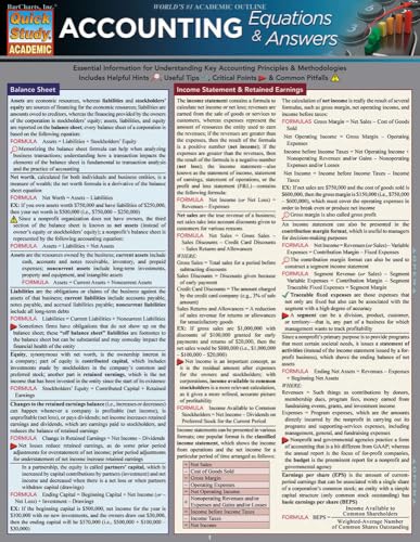Accounting Equations & Answers: QuickStudy Laminated Reference Guide