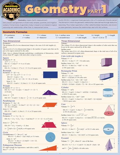 Geometry Part 1 QuickStudy Laminated Reference Guide (Quick Study Academic)