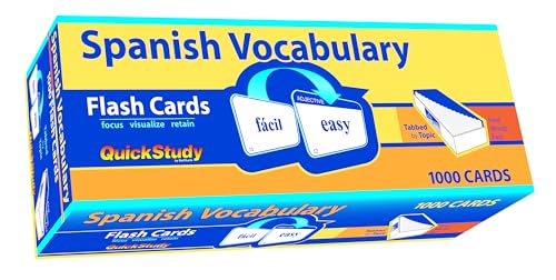 Spanish Vocabulary 1000 Flash Cards: a QuickStudy Reference Tool