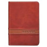 Kjv Holy Bible Large Print Compact Bible Brown Faux Leather Bible Wribbon Marker Red Letter Edition King James Version