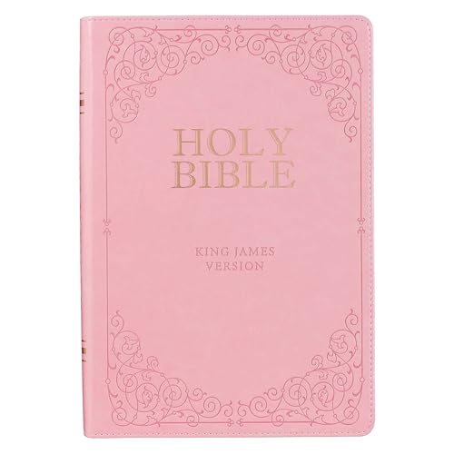 KJV Holy Bible, Giant Print Full-size Faux Leather Red Letter Edition - Thumb Index & Ribbon Marker, King James Version, Pink (KJV Full Size GP Editions)