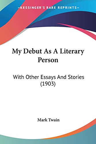 My Debut as a Literary Person book cover