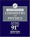 CRC Handbook of Chemistry and Physics (91st to 97th edition)