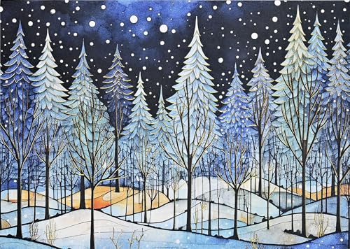 Winter Nightfall Deluxe Boxed Holiday Cards (20 cards, 21 self-sealing envelopes)