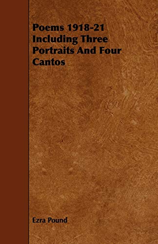 Poems 1918-21 Including Three Portraits And Four Cantos book cover