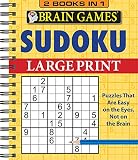 Brain Games 2 Books In 1 Sudoku Large Print