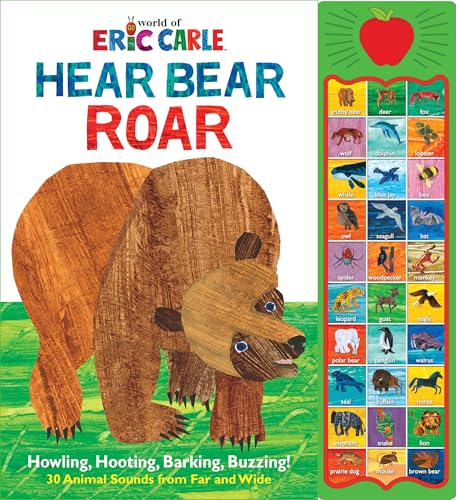World of Eric Carle, Hear Bear Roar 30-Button Animal Sound Book - Great for First Words - PI Kids