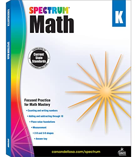 Spectrum Kindergarten Math Workbooks cover