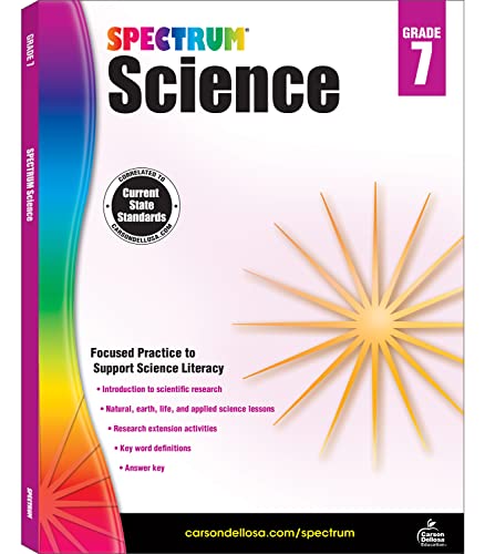 Spectrum 7th Grade Science Workbook cover