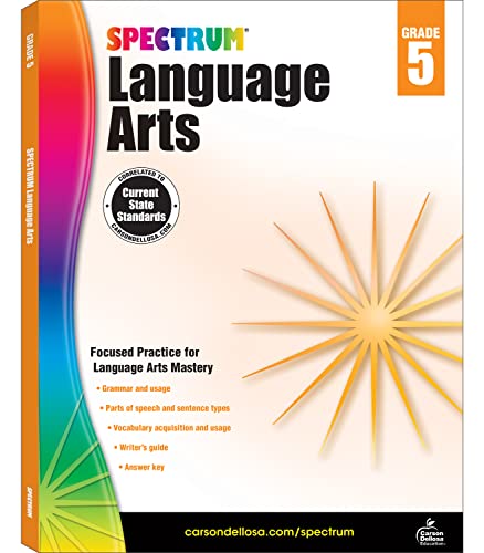 Spectrum 5th Grade Language Arts Workbook cover