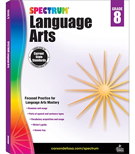 Spectrum Grade 8 Language Arts Workbook cover