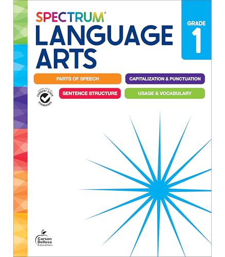 Spectrum Language Arts 1st Grade Workbooks, ELA Activity Book for Kids Ages 6-7, Parts of Speech, Sentence Structure, English Grammar, Vocabulary, Spelling and More, Classroom or Homeschool Curriculum