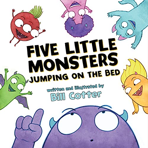 Five Little Monsters Jumping on the Bed book cover
