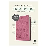 NLT Large Print Premium Value Thinline Bible, Filament-Enabled Edition (LeatherLike, Garden Pink)