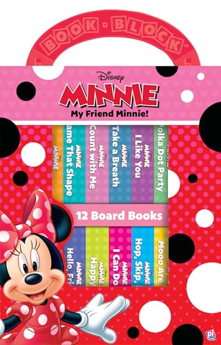 Disney - My Friend Minnie Mouse - My First Library 12 Board Book Block Set - Great for Teaching First Words - PI Kids