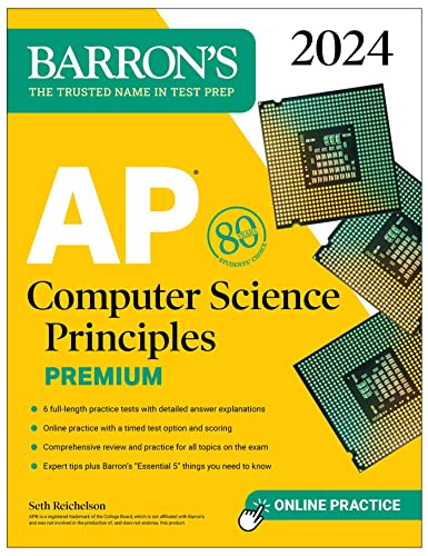 AP Computer Science Principles Premium, 2024 (Barron's) cover
