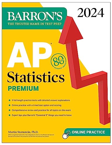 AP Statistics Premium, 2024 (Barron's AP Prep) cover